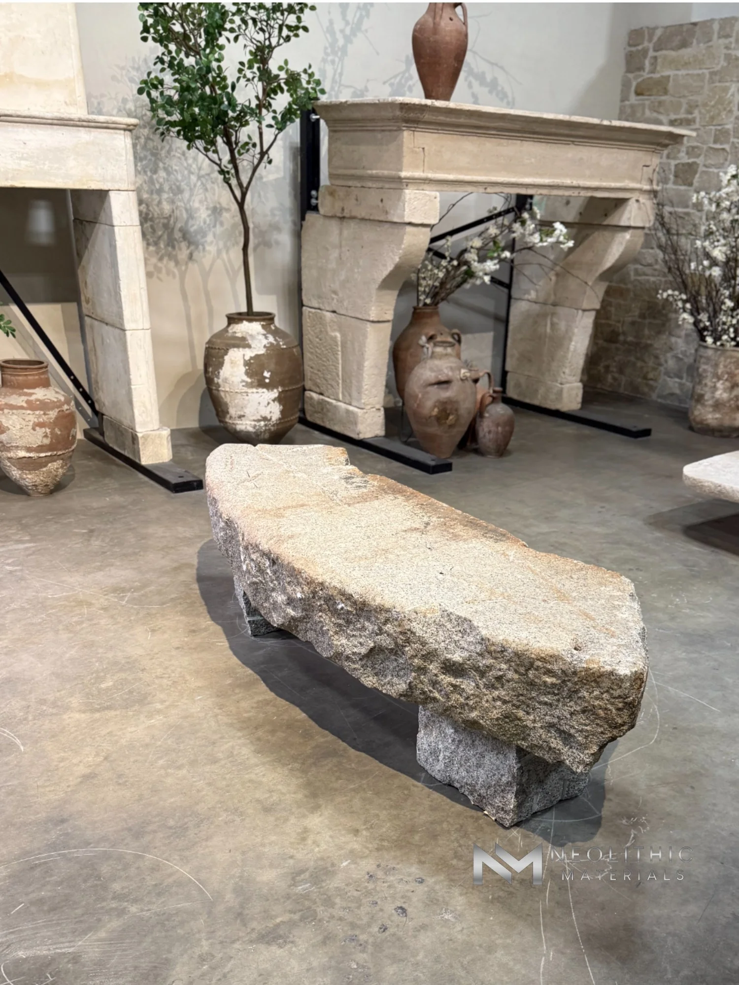 Antique Granite Bench - Image 6